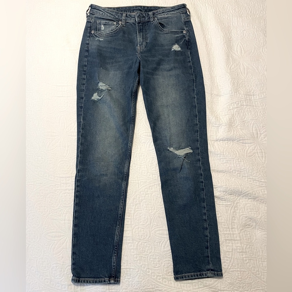 Mildly distressed boyfriend jeans